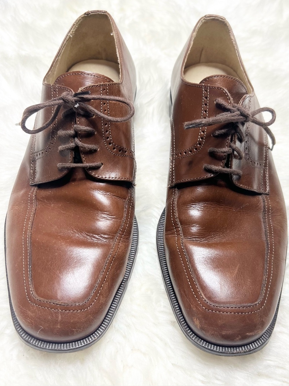 Johnston & Murphy Men's Brown Leather Lace Up Derby Oxfords Size 9